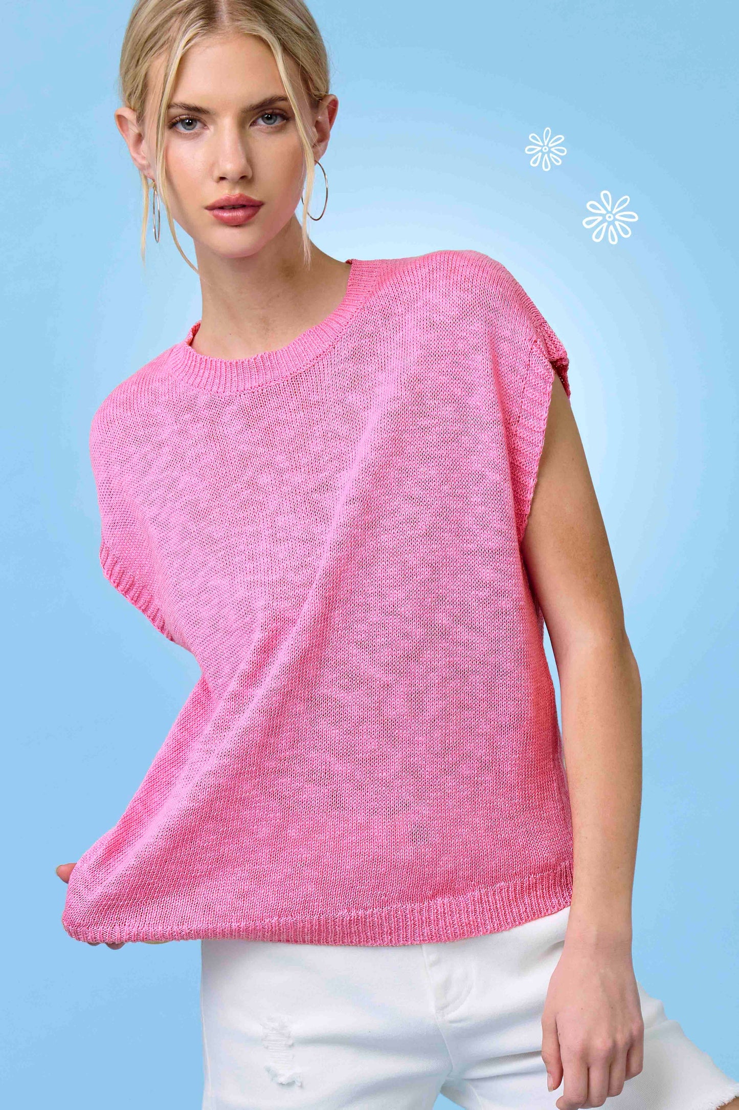 Outerwear Women’s Loose Fit Knit Sweater Vest JCS3598
