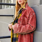Outerwear Women’s Oversized Corduroy Button JKT1727