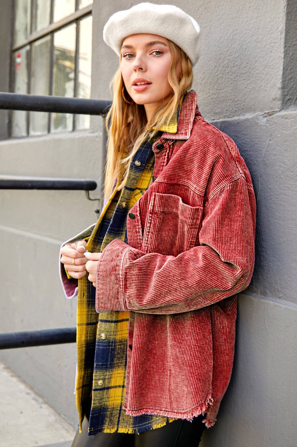 Outerwear Women’s Oversized Corduroy Button JKT1727