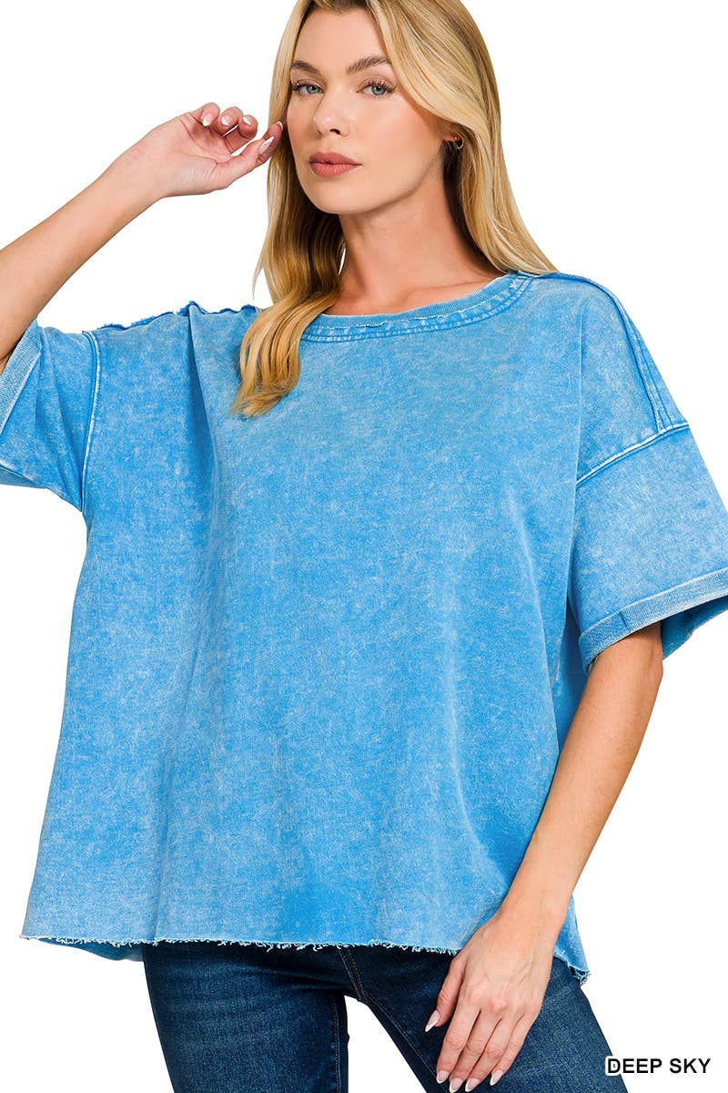 French Terry Acid Washed Tee Shirts 5314A