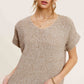 MCS3580-Soft Lightweight Loose Fit Textured Pullover Sweater