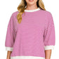Striped Contrast Trim Banded Bottom Top