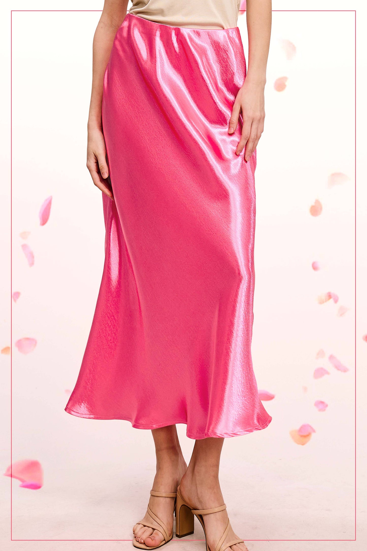 JDP4232-Dressy Satin Long Panel Silhouette Skirt