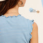 HCT7692-Stretchy Brushed Ruffle Sleeve Stripe Tank Top