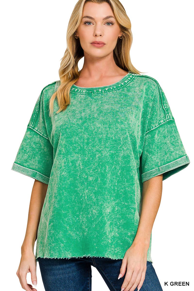 French Terry Acid Washed Tee Shirts 5314A