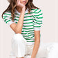 Shirts Women’s Lightweight Puff Short Sleeve Stripe Knit Top JCS3562