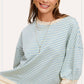 Shits Women’s Loose Fit Striped Short Sleeve Crew Neckline Top MCT7688