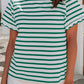 Shirts Women’s LDC Spring Scalloped Trim Round Neck Stripe T Shirt P219 P319