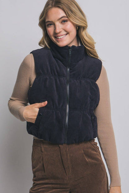 Reversible Corduroy Puffer Vest