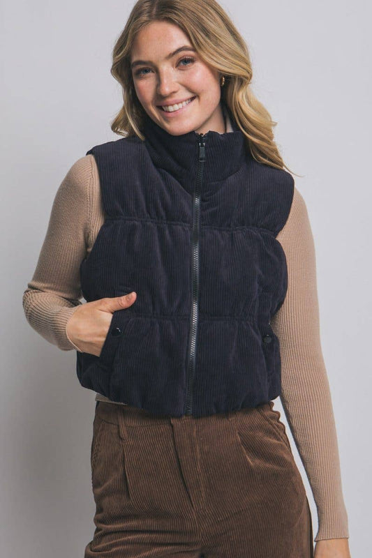Reversible Corduroy Puffer Vest