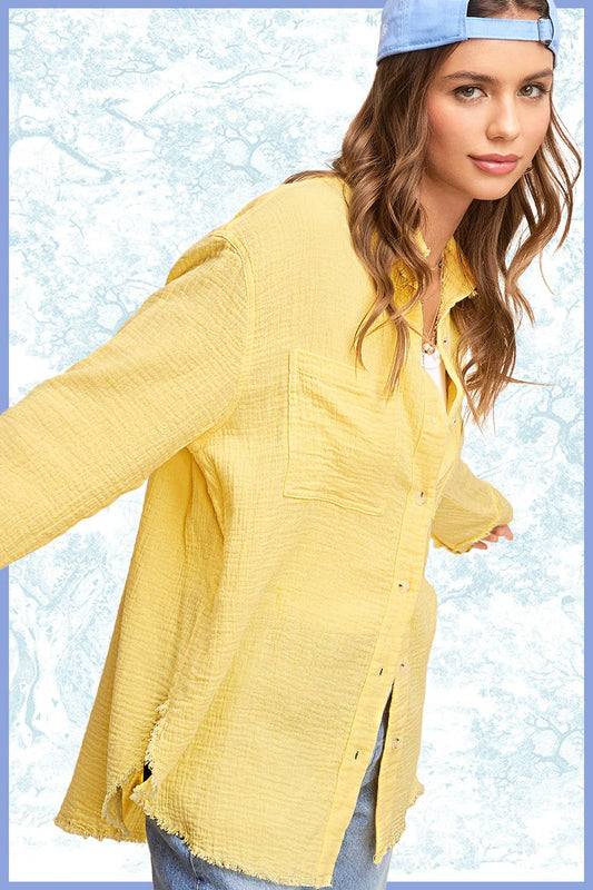 Shirts  Crinkled Gauze Button Down Shirts SRT7448