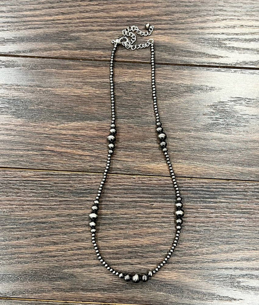 738101,  Handmade 22" Clustered Polish Navajo Bead Necklace