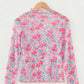 Shirts Women’s Floral Western Mesh Mock Neck Sheer Slim Fit Blouse P1015