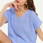 MCS3580-Soft Lightweight Loose Fit Textured Pullover Sweater
