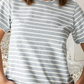 Shirts Women’s LDC Spring Scalloped Trim Round Neck Stripe T Shirt P219 P319