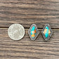 726346, 16mm Diamond Gemstone Stud Earrings