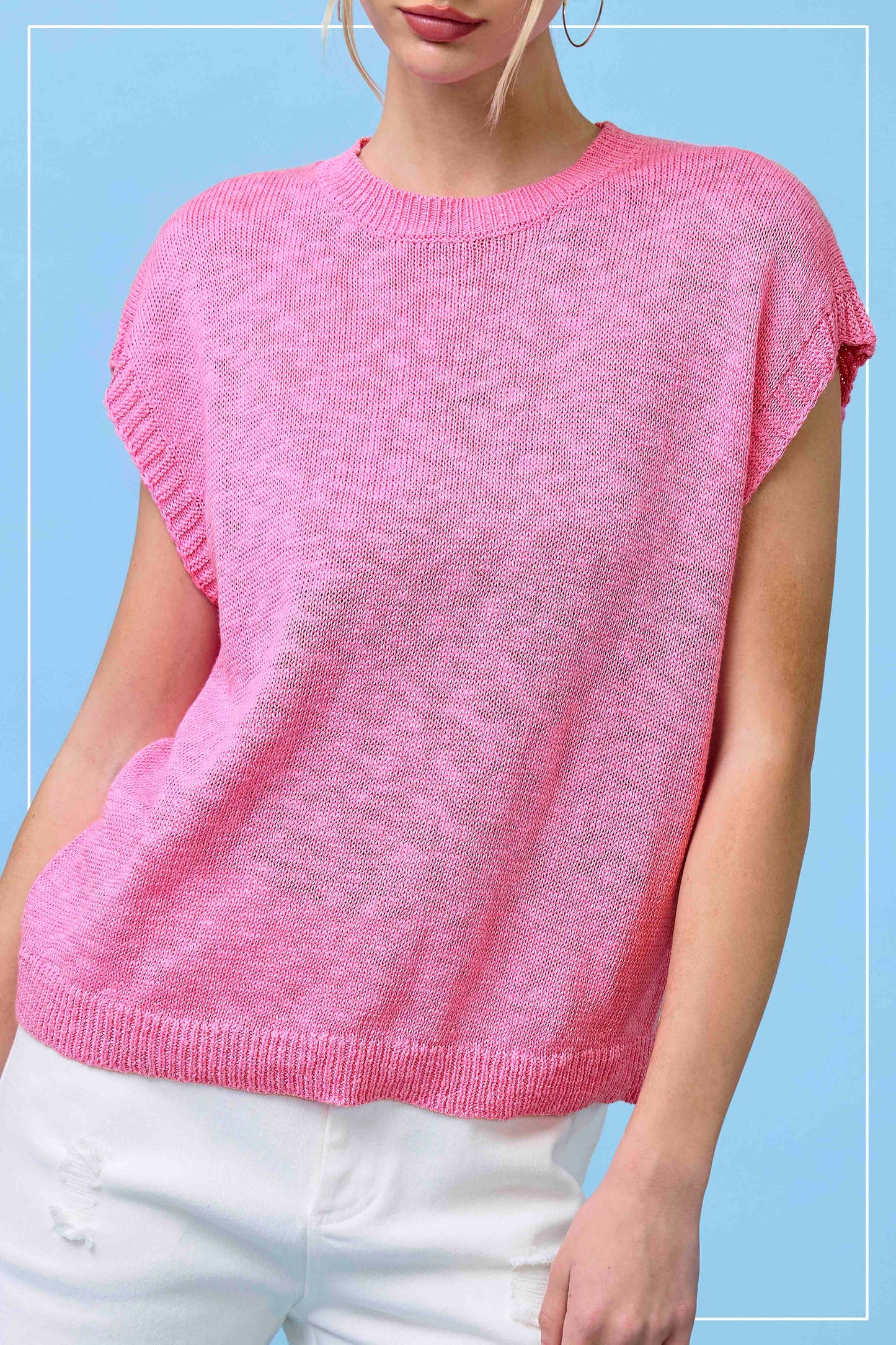 Outerwear Women’s Loose Fit Knit Sweater Vest JCS3598