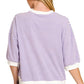 Striped Contrast Trim Banded Bottom Top