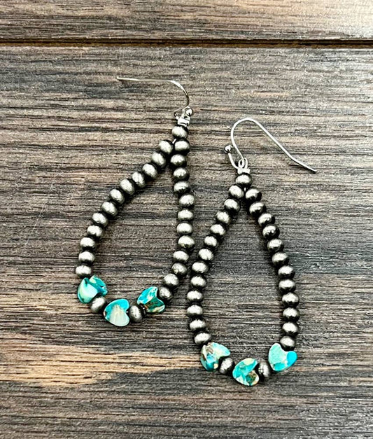 726193 Handmade Navajo 6mm Heart Gemstone Earrings
