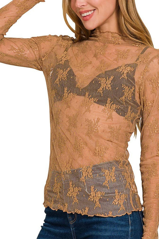 Lace See-through Layering Top