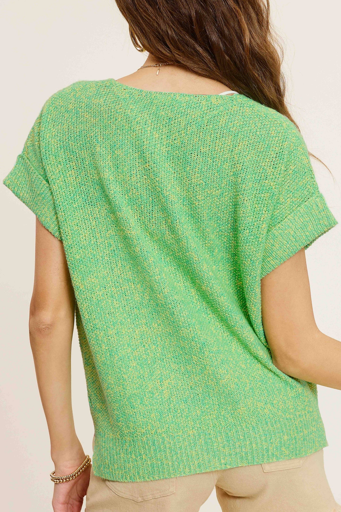 MCS3580-Soft Lightweight Loose Fit Textured Pullover Sweater