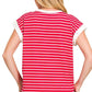3534 Contrast Trim Cap Sleeve Stripe Tee CT-3543Y