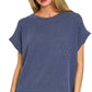 Raised Rib Cap Sleeve Top 8616Y