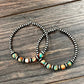 726232, Handmade 65mm Hoop, 8mm Gemstone Earrings