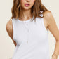 Shirts Women’s HCT7694Mineral Washed Back Patch Detail Breathable Tank Top