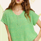 MCS3580-Soft Lightweight Loose Fit Textured Pullover Sweater