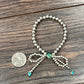 711640, Handmade Silver Navajo Bow Stretch Bracelet