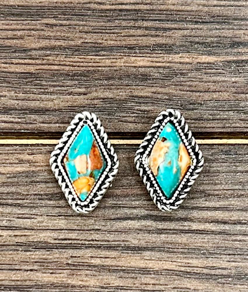 726346, 16mm Diamond Gemstone Stud Earrings