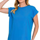 3381 Round Neck Folded Short Sleeve T-shirt CT3381Y