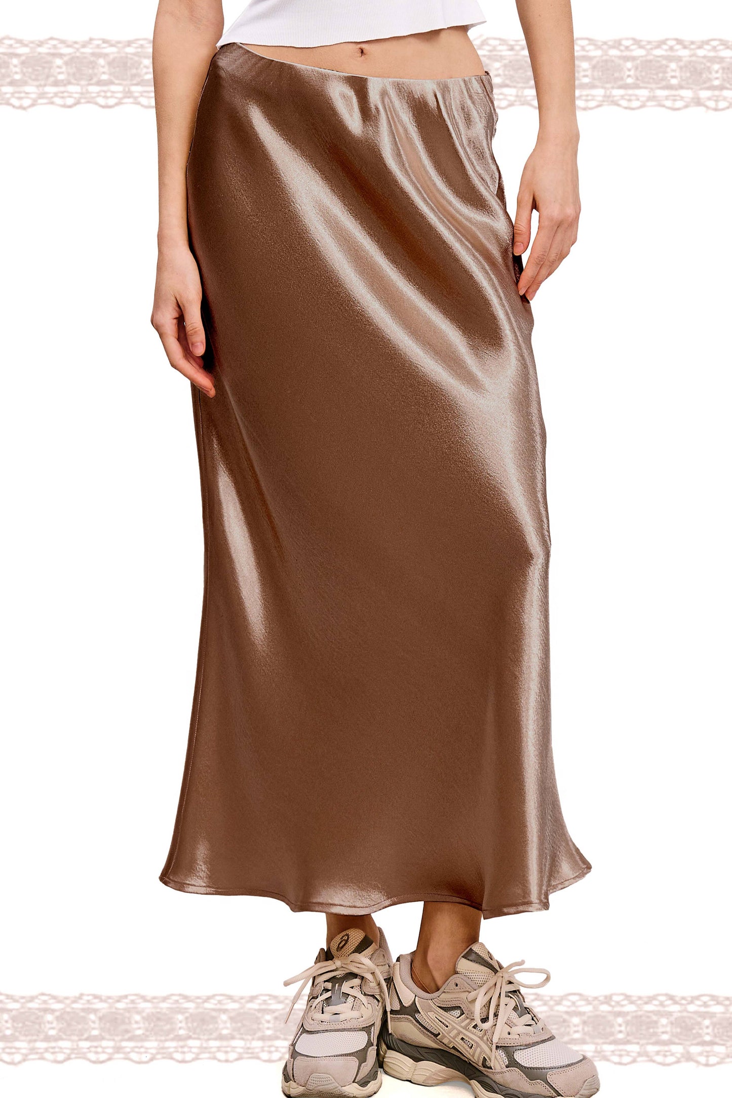 JDP4232-Dressy Satin Long Panel Silhouette Skirt