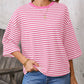 TO1843 Striped Back Tie Bow Knit Top