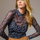 Shirts Women’s  Boots Stitch Throughout Mesh Mock Neck Fitted Top 36349T