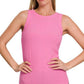 Ribbed Round Neck Tank Top 8491Y