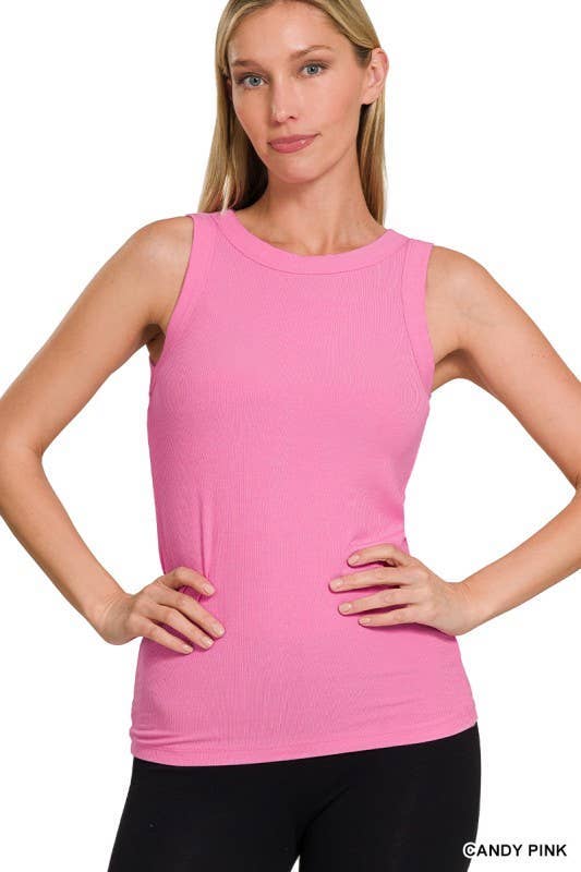 Ribbed Round Neck Tank Top 8491Y
