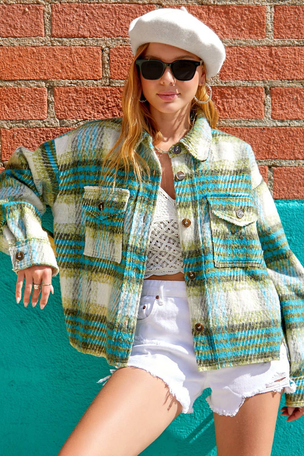 Outerwear Plaid Soft Brushed Button Down Jacket JKT1791