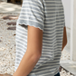 Shirts Women’s LDC Spring Scalloped Trim Round Neck Stripe T Shirt P219 P319