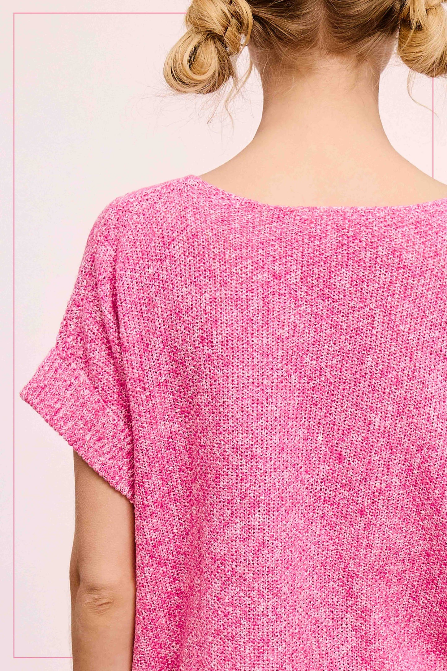 MCS3580-Soft Lightweight Loose Fit Textured Pullover Sweater