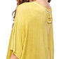 HBT7653 Dyed Fabric Round Neck Batwing Short Sleeve Women’s Shirts