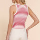 13936 Stripe Cotton Rib Knit Tank Top