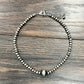 739194, Handmade 16" Silver & Navajo Bead Necklace