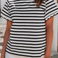 Shirts Women’s LDC Spring Scalloped Trim Round Neck Stripe T Shirt P219 P319