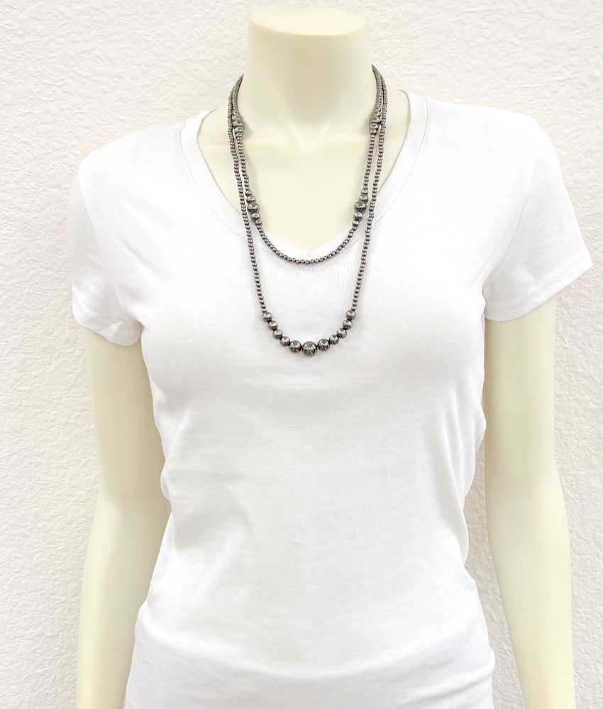 739389, Handmade 26" Polish Navajo Bead Necklace