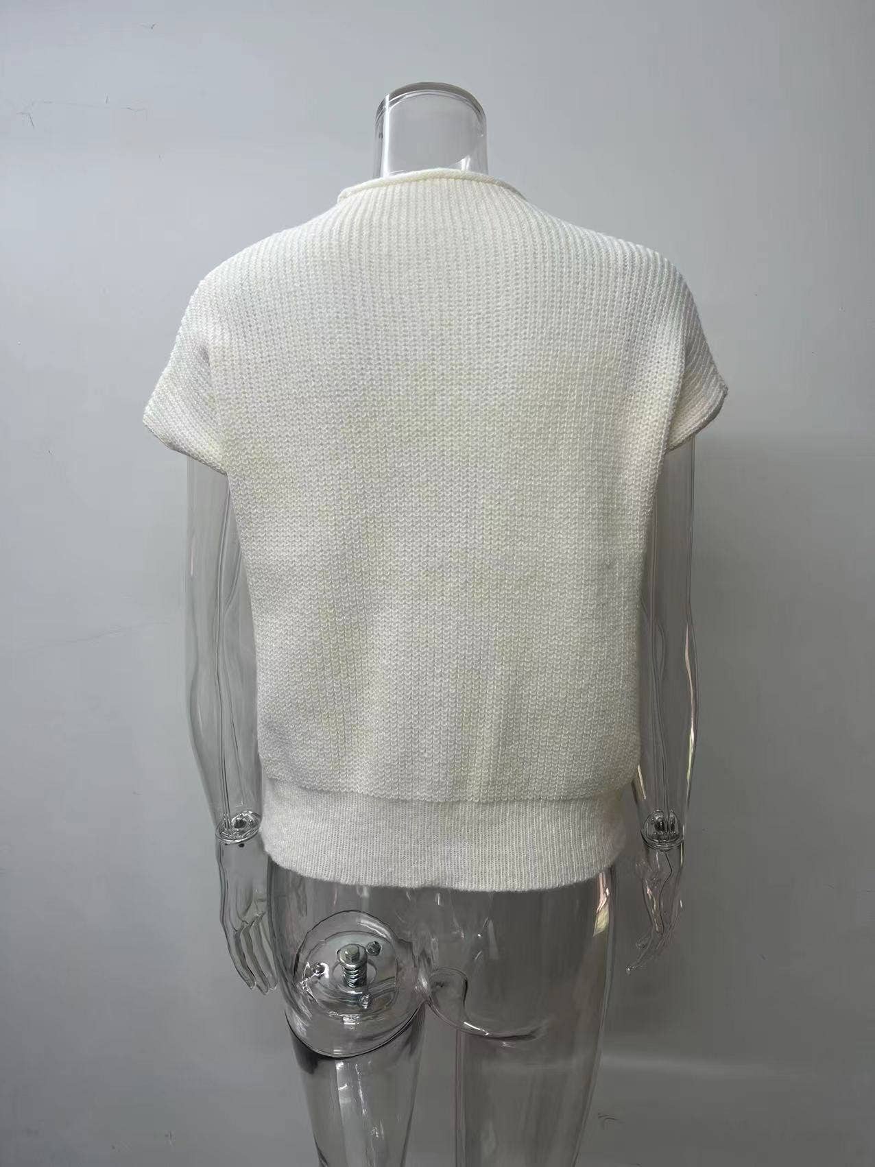 Outerwear Cable Knit Turtleneck Vest TO1830, CWOSWSL0141