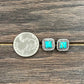723048, 6mm Square Turquoise Stud Earrings