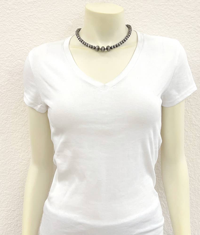 739207, Handmade 16" Rondelle Navajo Bead Necklace