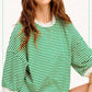 Shits Women’s Loose Fit Striped Short Sleeve Crew Neckline Top MCT7688